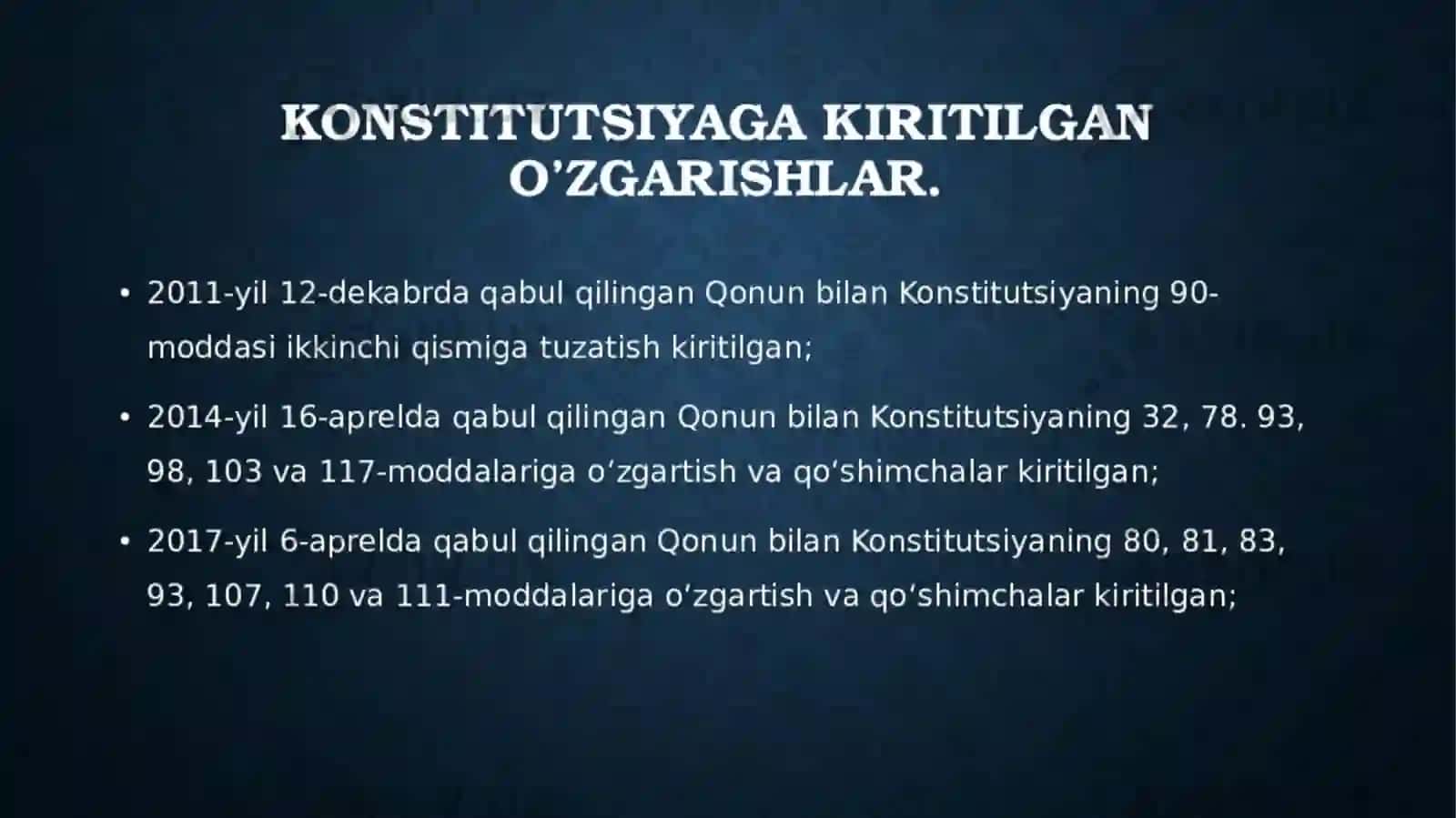 Yangi tahrirdagi konstitutsiyaning mazmun mohiyati va qabul qilish bosqichi 4
