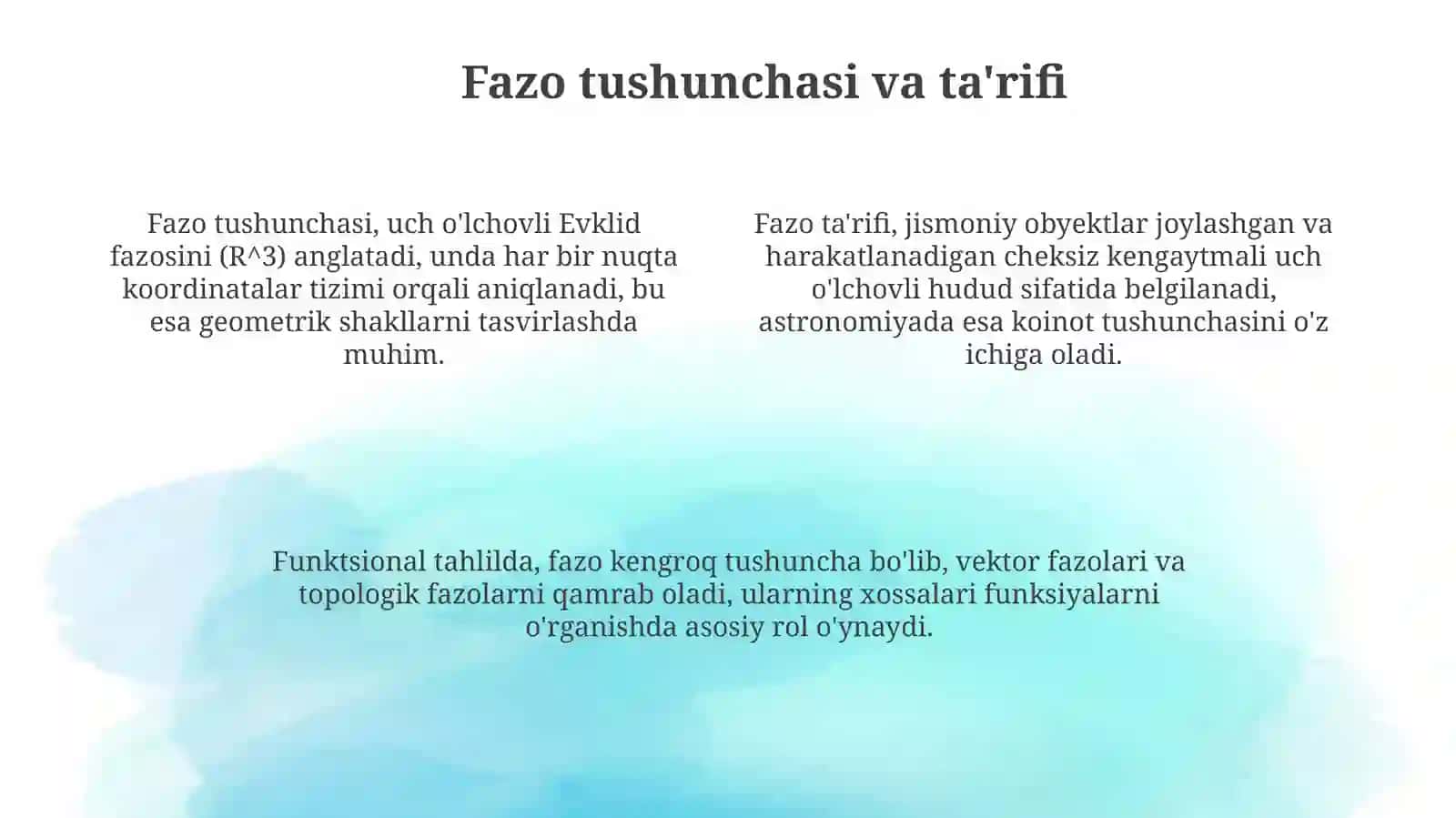 Qo'shma fazolar 4