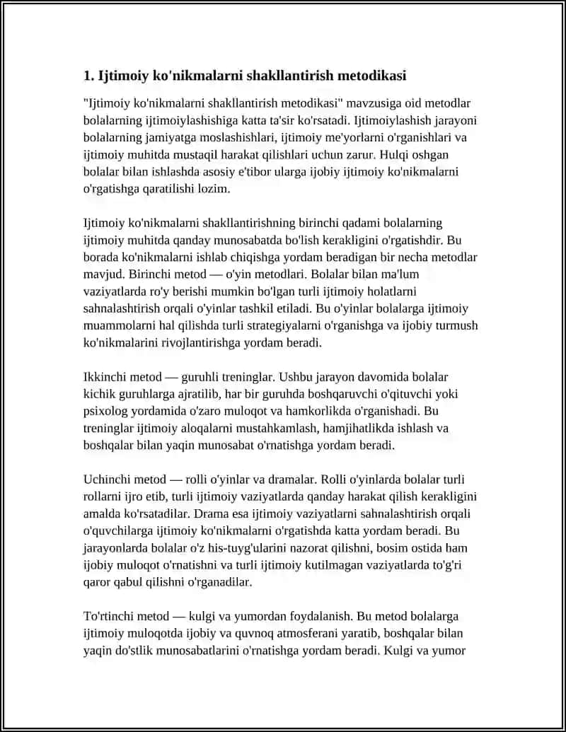 IJTIMOIYLASHISHDA HULQI OSHGAN BOLALAR BILAN ISH OLIB BORISH METODLARI 4