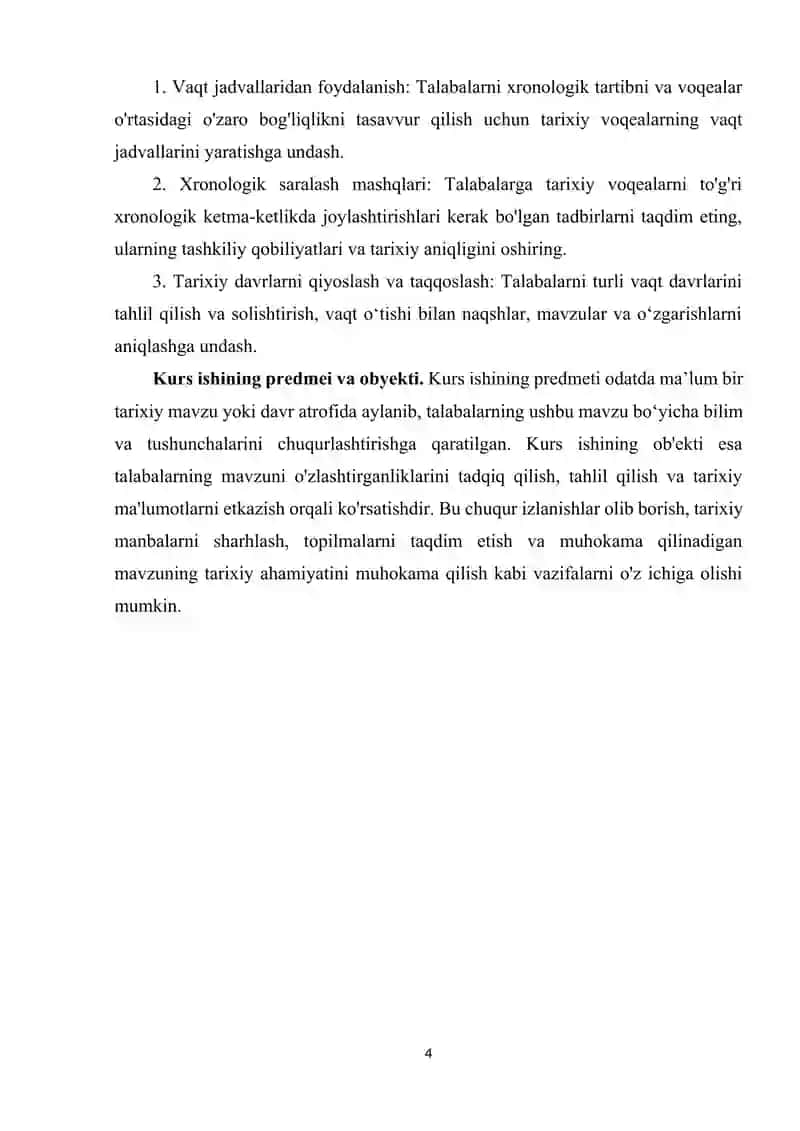 Tarix darslarida xronologik ko‘nikmalarni shakllantirish usullari 4