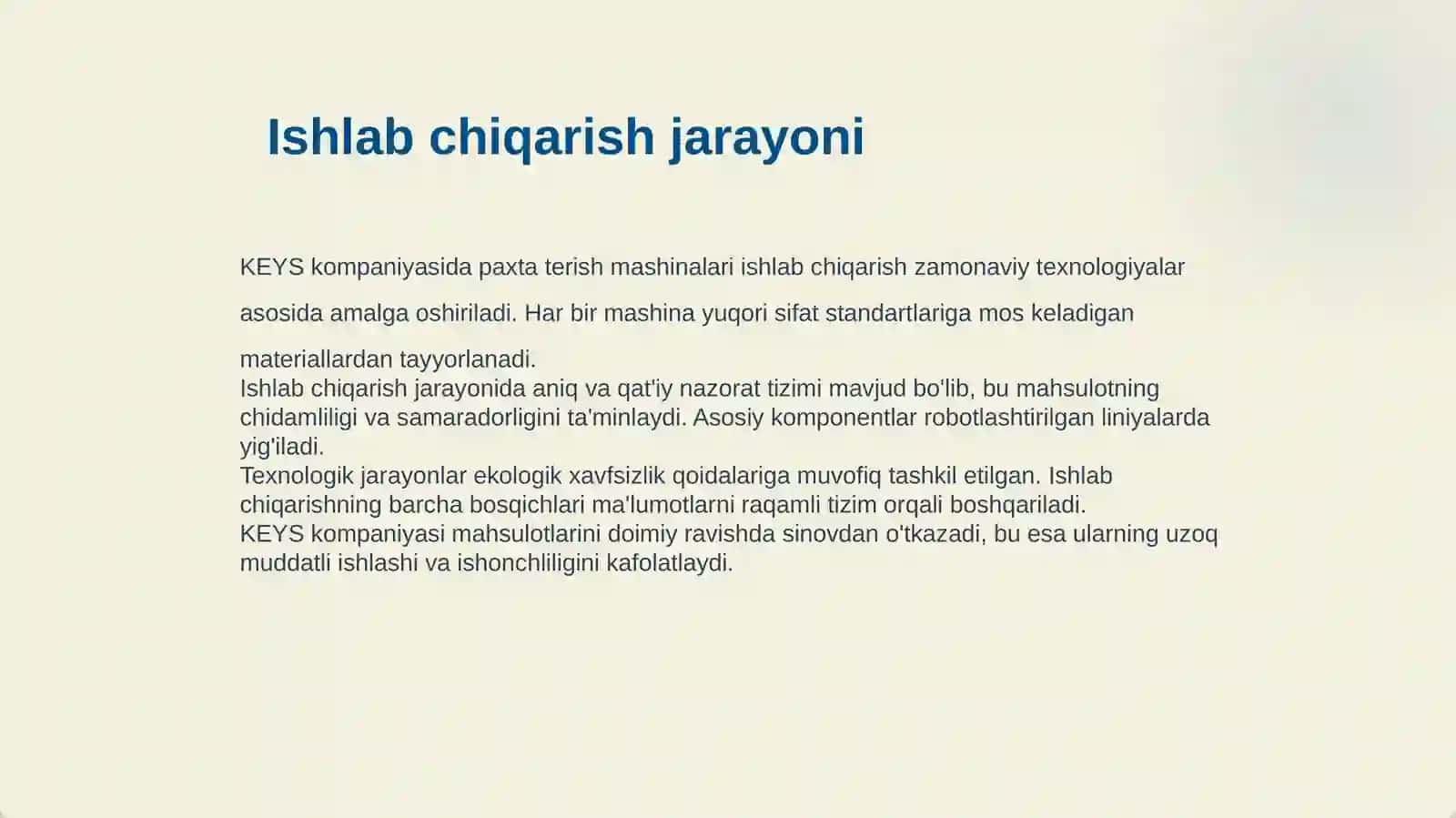 KEYS KOMPANIYASI PAXTA TERISH MASHINALARI 4