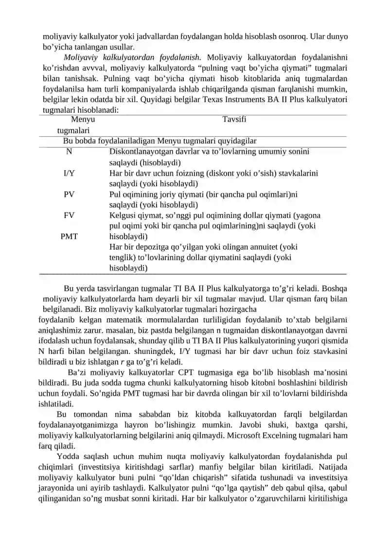 Birlashtirish va pulning qiymatini joriy davrga keltirish mexanizmi 4