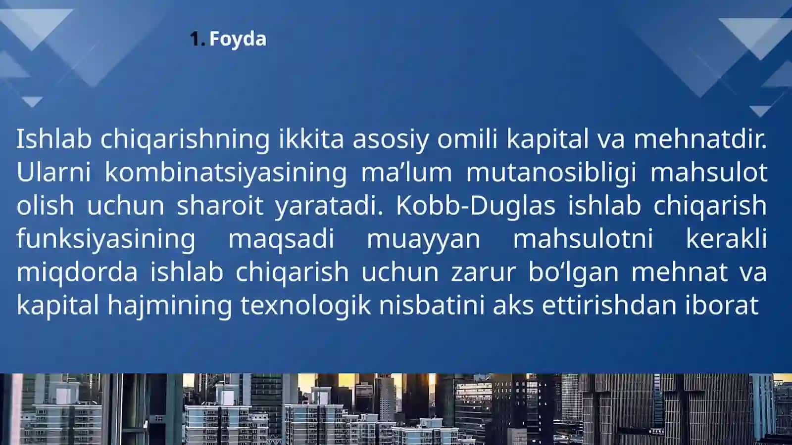 Foyda shakllanishi tahlili 4