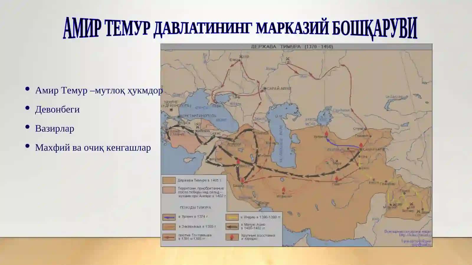 АМИР ТЕМУР ДАВЛАТИНИНГ МАРКАЗИЙ БОШҚАРУВИ 4
