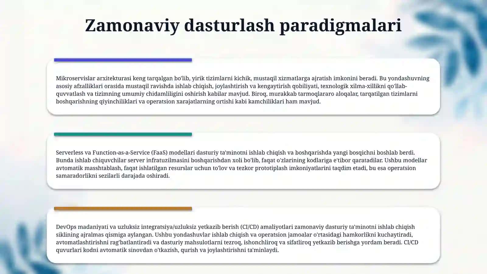 IT va dasturlash sohasidagi o'zgarishlar va rivojlanish 4