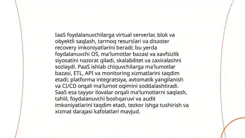 Bulut texnologiyalari: ma'lumotlarni saqlash va boshqarish tushunchasi 4