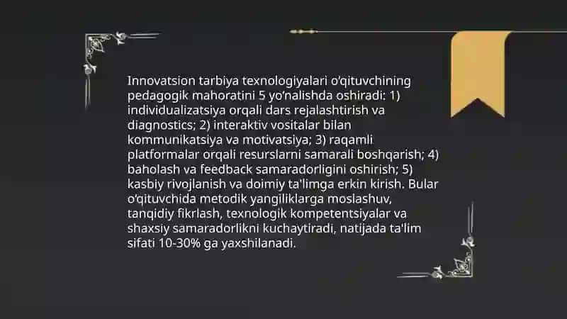 Tarbiya texnologiyalari va pedagogik mahorat: nazariy asoslar 4