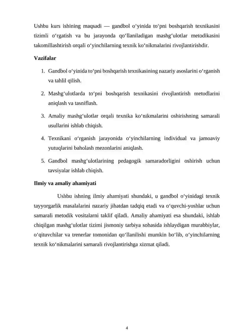 Gandbol oʻyinida toʻpni boshqarish texnikasini oʻrgatish 4