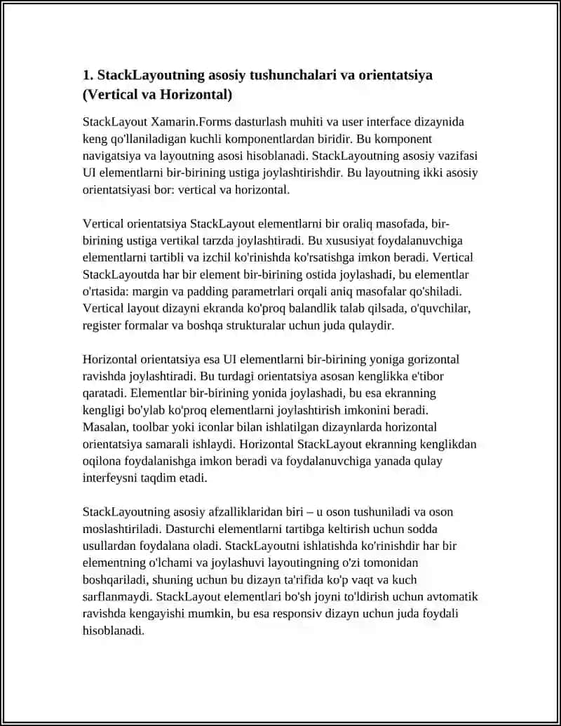XAML VA LAYOUT DIZAYNI: STACKLAYOUT, GRIDLAYOUT, SHAKLLAR 4