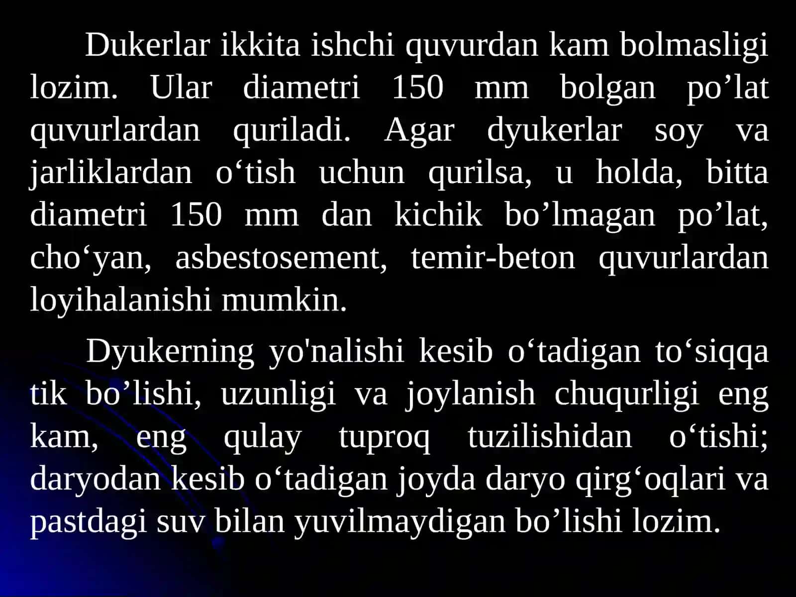 Oqova suv tarm oqlarini daryo, soylardan, avtomobil va temir yo‘llardan o‘tkazish usullari 4