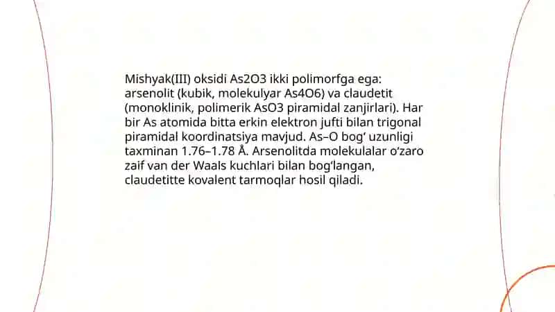 Mishyakning oksobirikmalari va xossalari 4