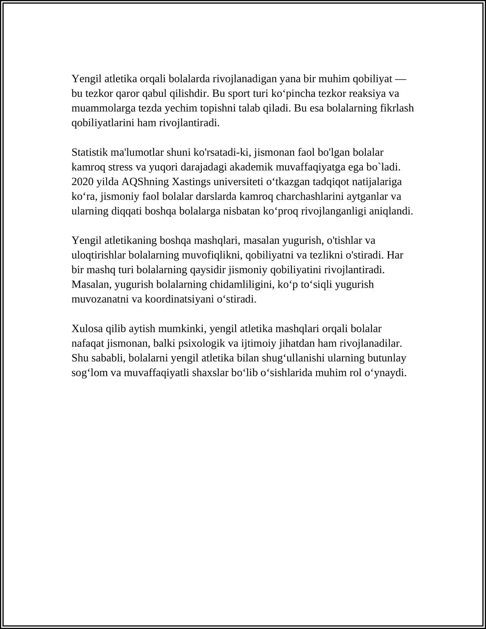 YENGIL ATLETIKA MASHQLARI BOLALAR JISMONIY RIVOJLANISHI 4