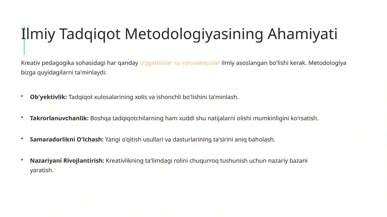 Kreativ Pedagogika Fanining Ilmiy Tadqiqot Metodlari 4