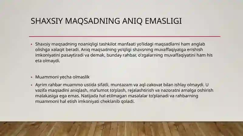 Samarali boshqaruvga tòsqinlik qiluvchi shaxs xislatlari 4