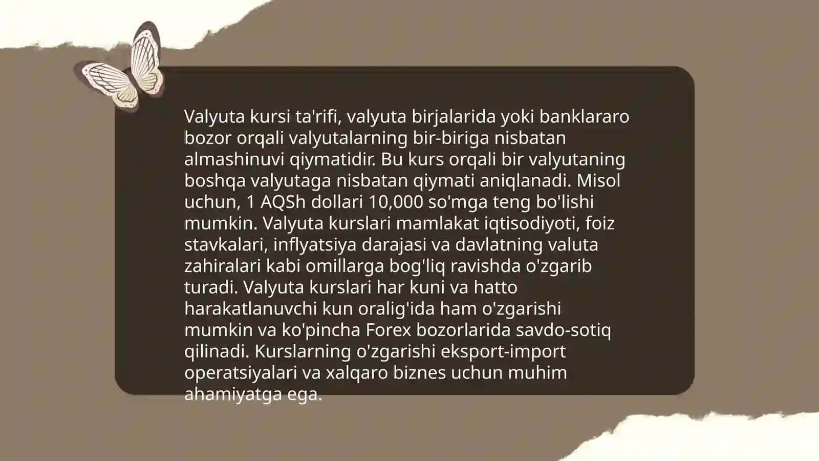 Valyuta kursining shakllanishi va turlari 4