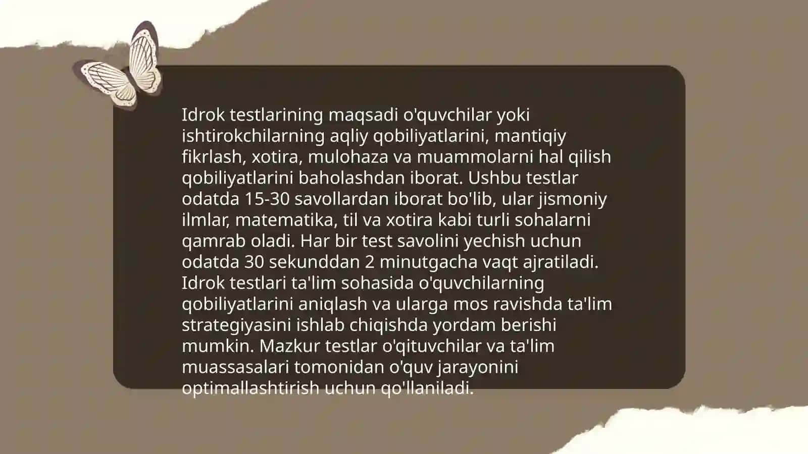 Idrok testlari va tibbiyotdagi ahamiyati 4
