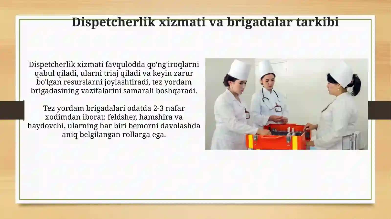 Tez tibbiy yordam stansiyalari ishfaoliyatining mazmuni 4