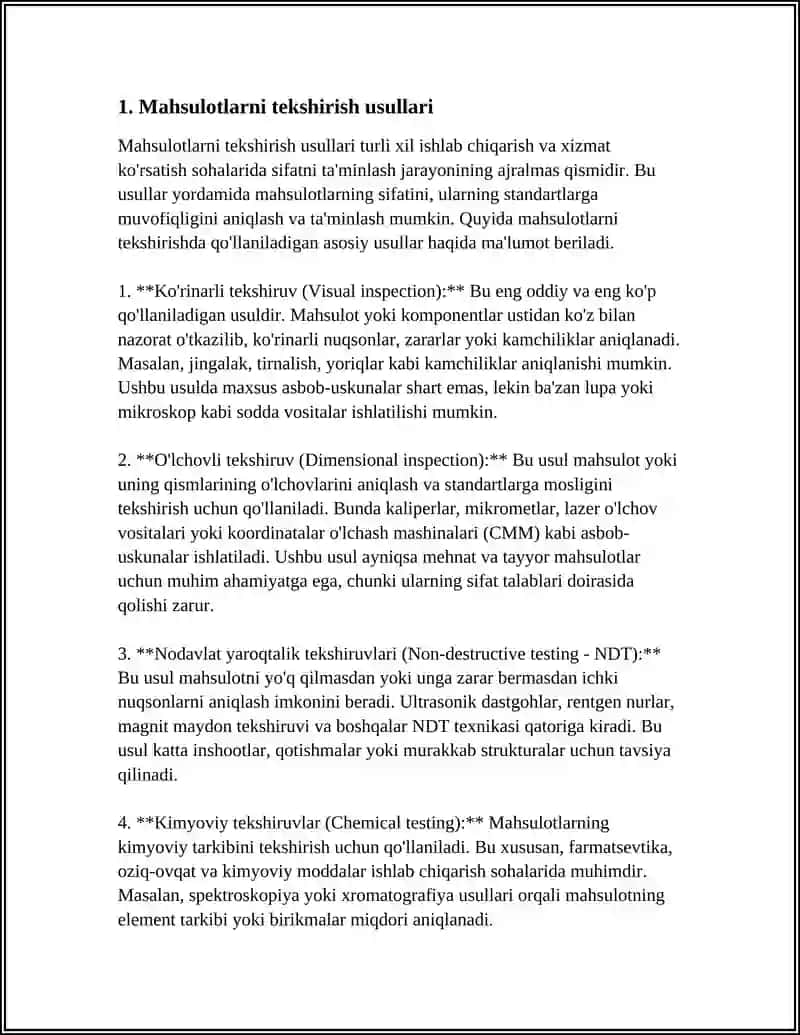MAHSULOTLARNI PUTUR YETKAZMASDAN NAZORAT QILISH USULLARI 4