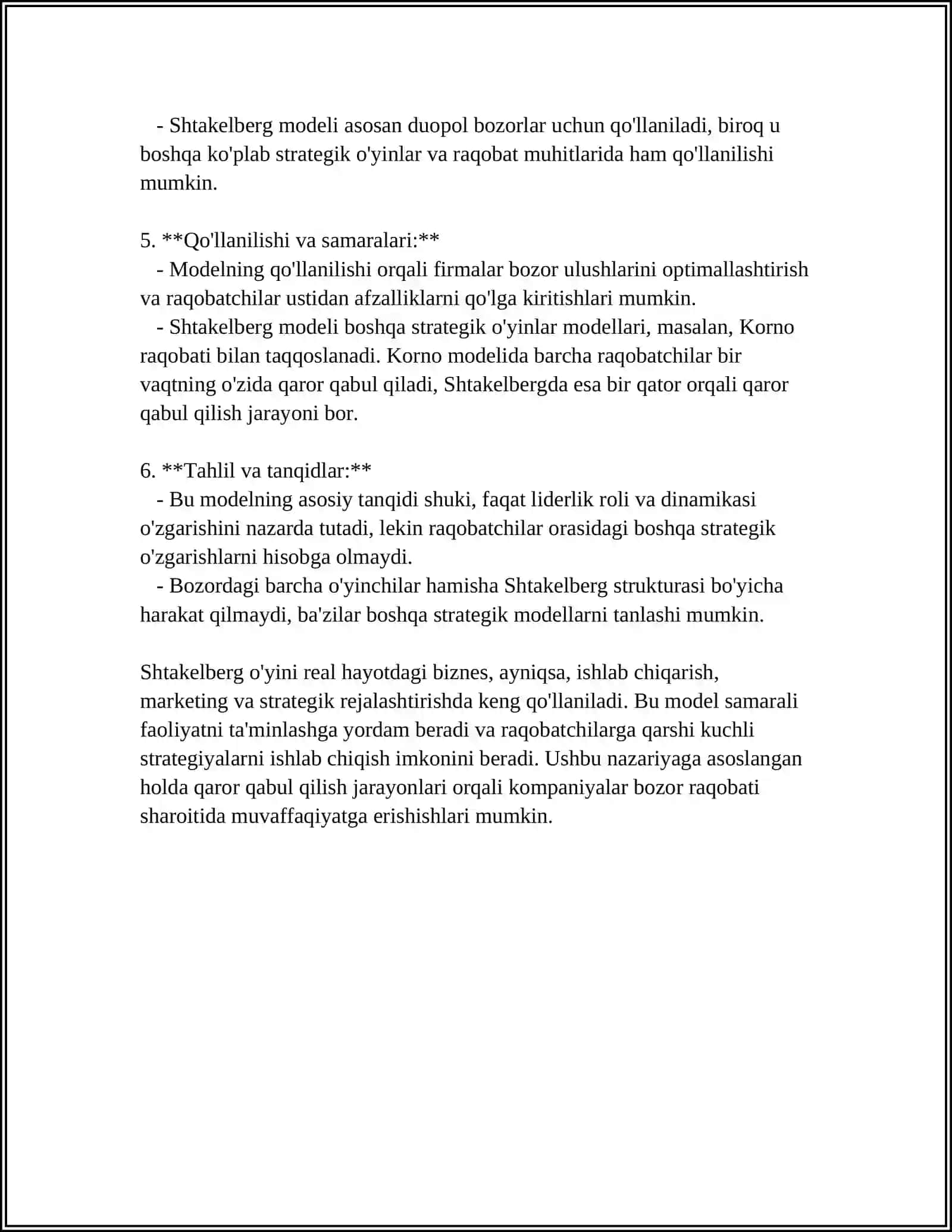 SHTAKELBERG BO‘YICHA MUVOZANAT VA UNING TAHLILI 4