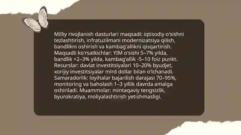 YUKSALISH, RIVOJLANISH VA IQTISODIY SIYOSAT 4