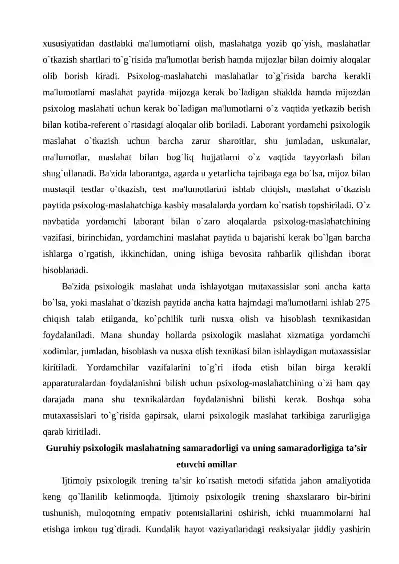 TYUTORLIK FAOLIYATIDA TRENING, GURUH VA INDIVIDUAL KONSULTATSIYA TEXNOLOGIYALARI 4