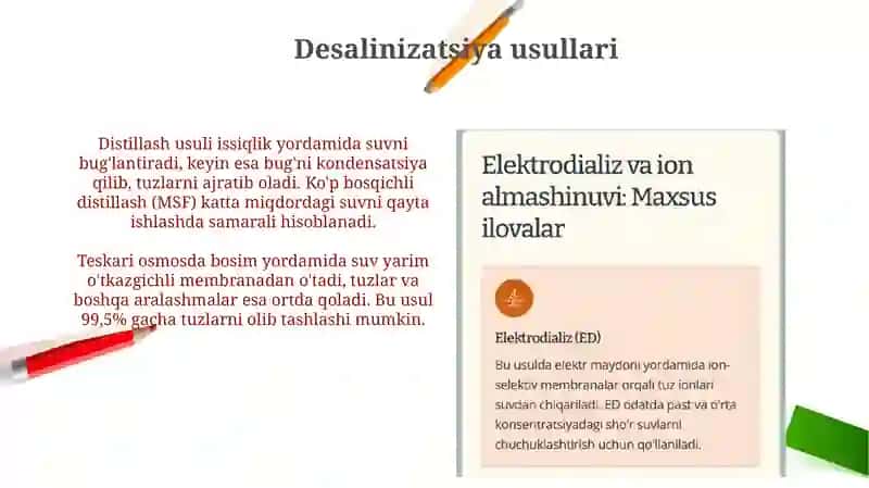 Sho'r suvni chuchuk suvga aylantirish 4