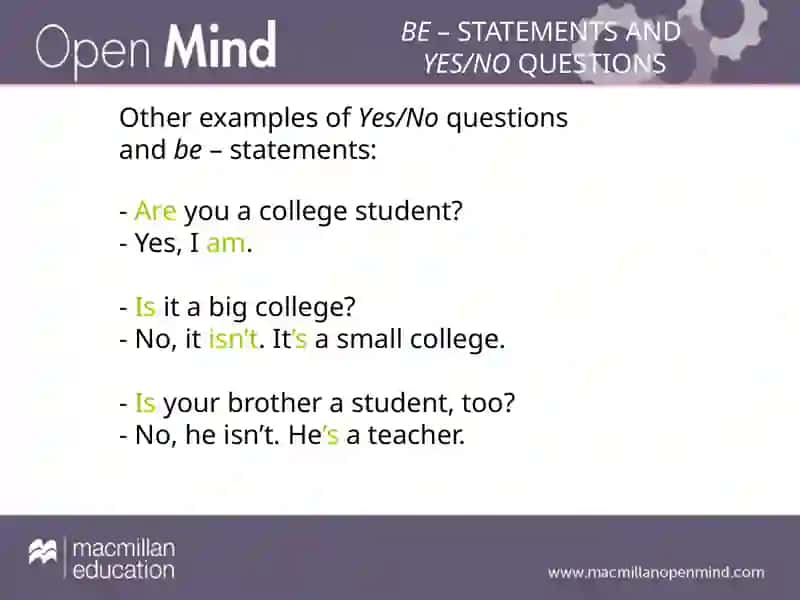 Open Mind Elementary Unit 1 Grammar 1 4