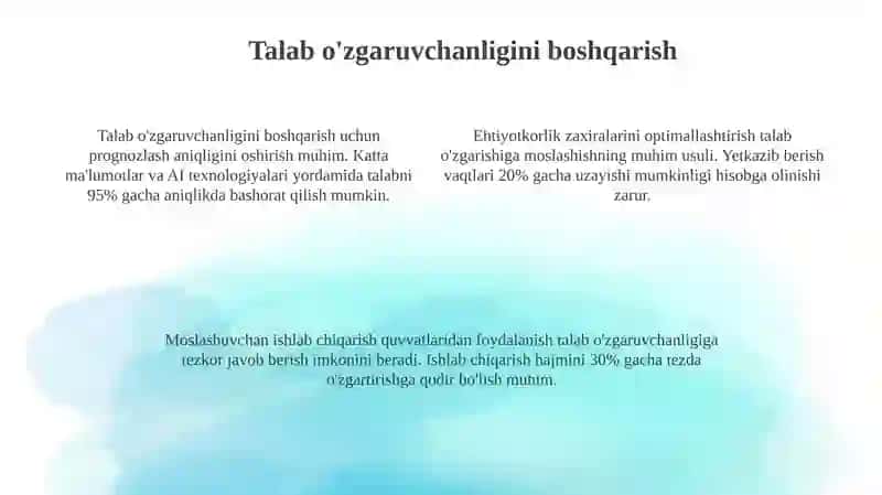 Ta'minot zanjiri buzilishi va talabning o'zgarishi 4