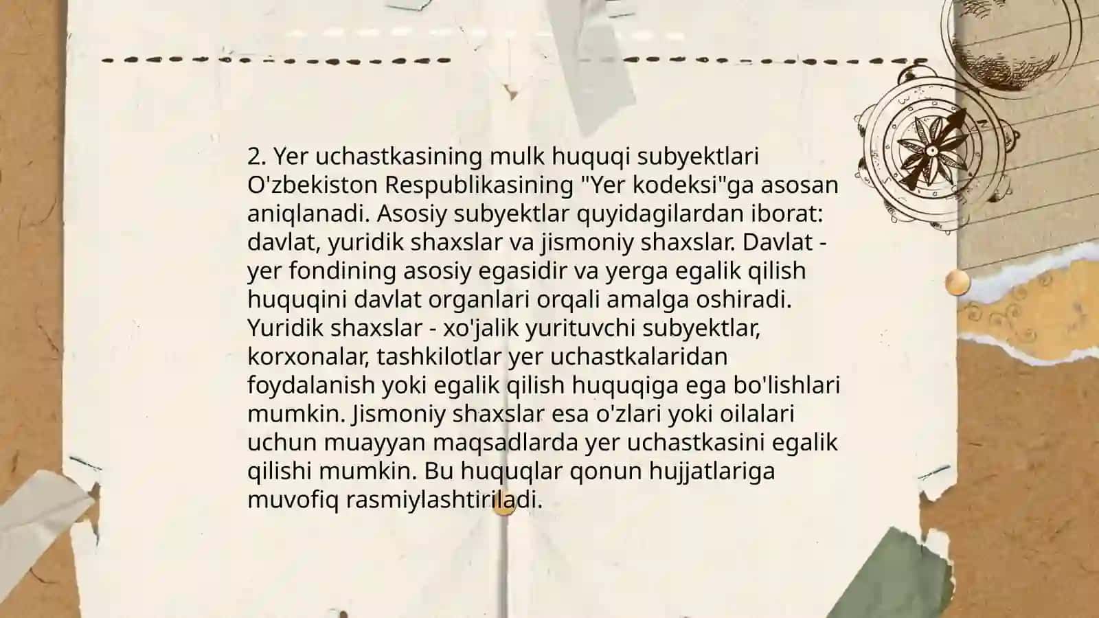YER UCHASTKASIGA NISBATAN MULK HUQUQI VA BOSHQA ASHYOVIY HUQUQLARNING ÕZIGA XOS XUSUSIYATLARI 4