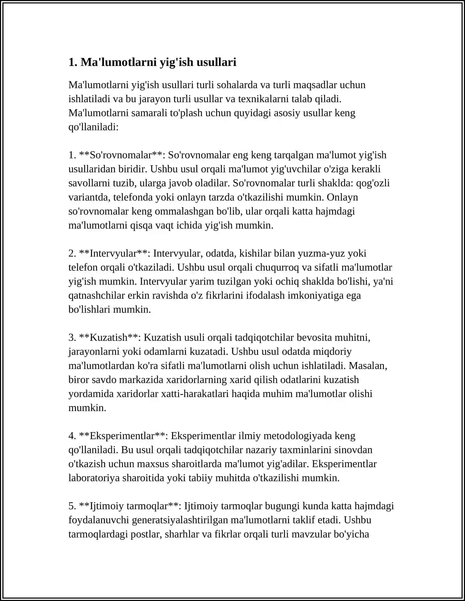 KATTA HAJMDAGI MAʼLUMOTLAR BILAN ISHLASH TEXNOLOGIYALARI 4