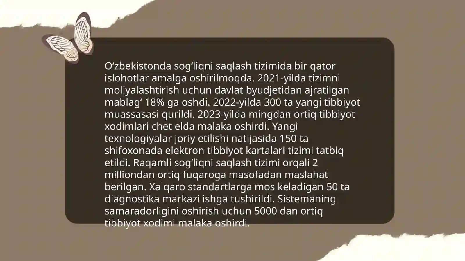 Oʻzbekistonda ijtimoiy sohada amalga oshirilayotgan oʻzgarishlar mazmun va mohiyati 4