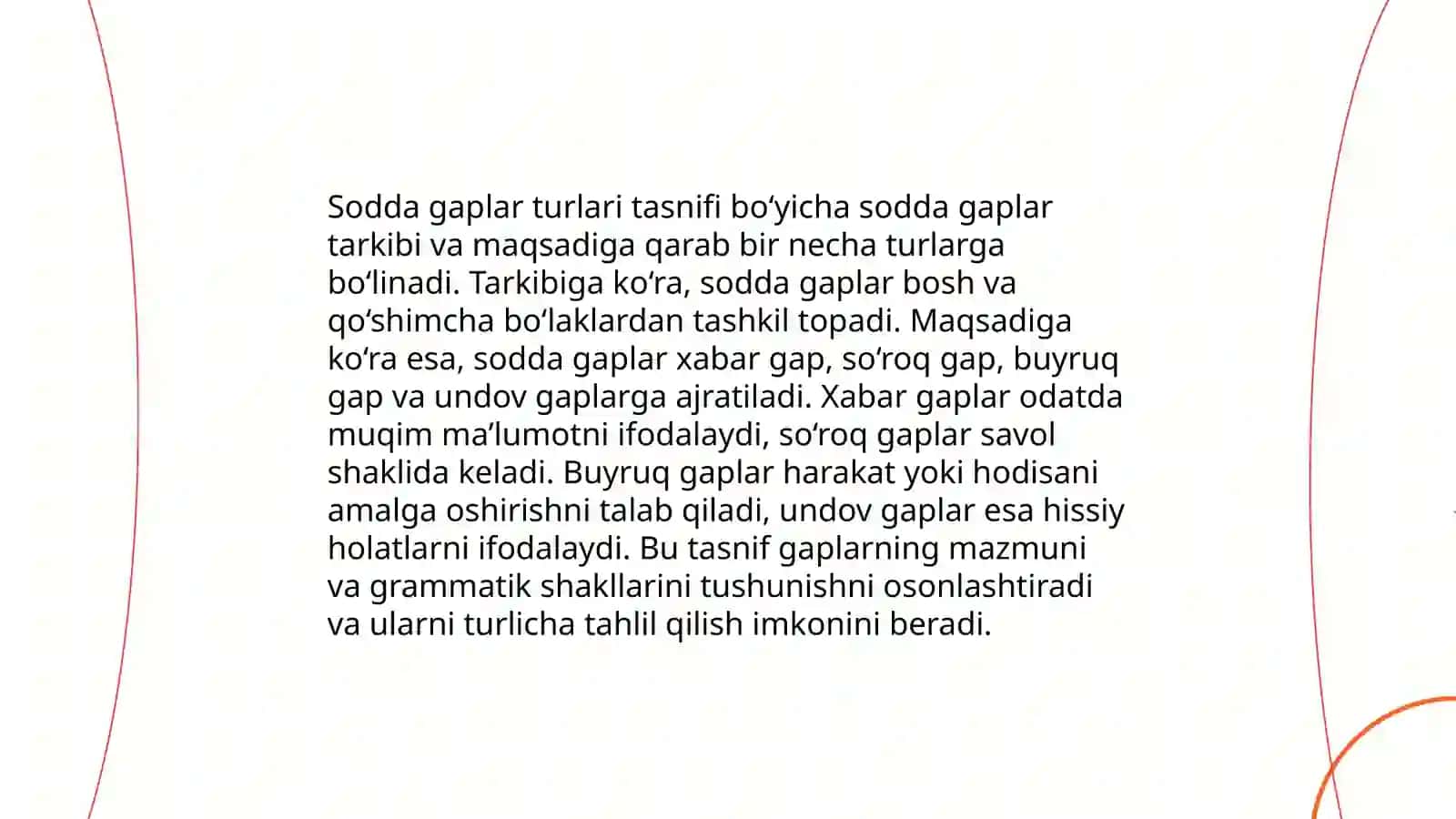 Sodda gaplarning uslubiy xususiyatlari 4