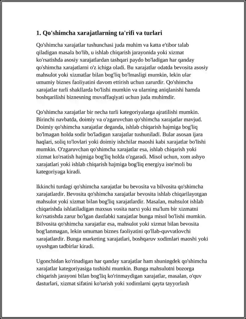 Qo'shimcha xarajatlarni hisobga olish va taqsimlash 4