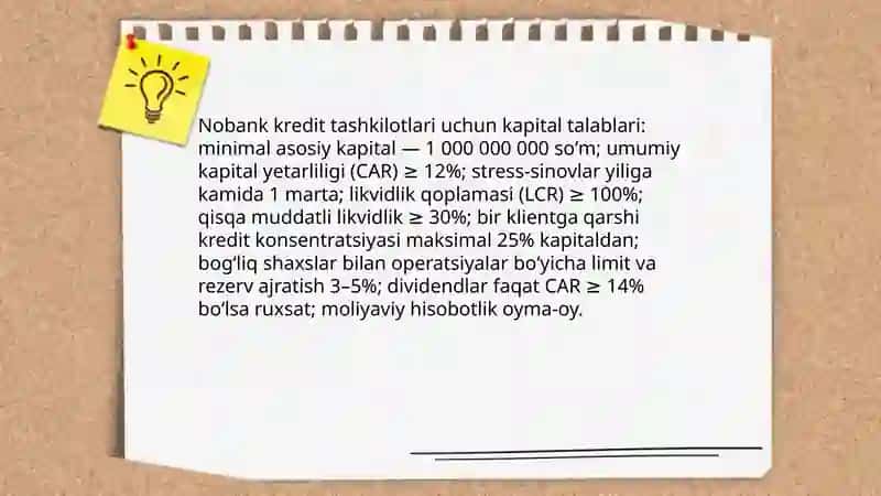Nobank kredit tashkilotlari faoliyatidagi cheklovlar 4