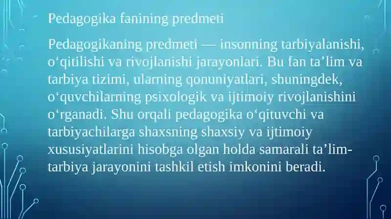 Pedagogika faning predmeti maqsad va vazifalari 4