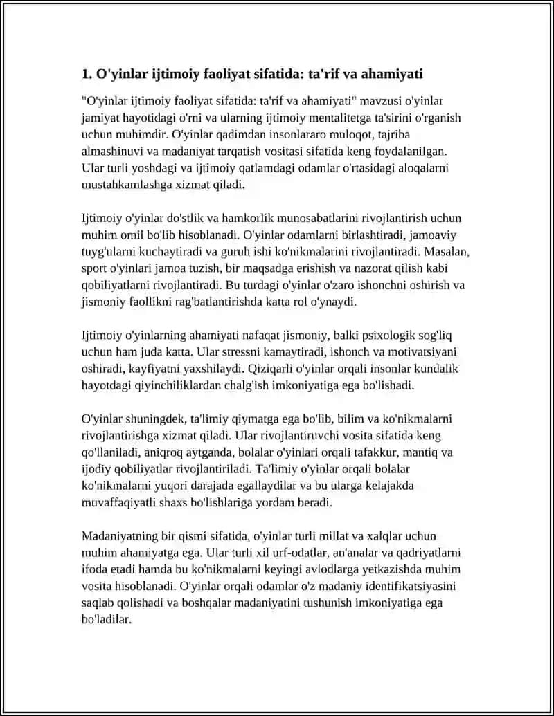 O'yinlar Ijtimoiy Faoliyat Sifatida 4