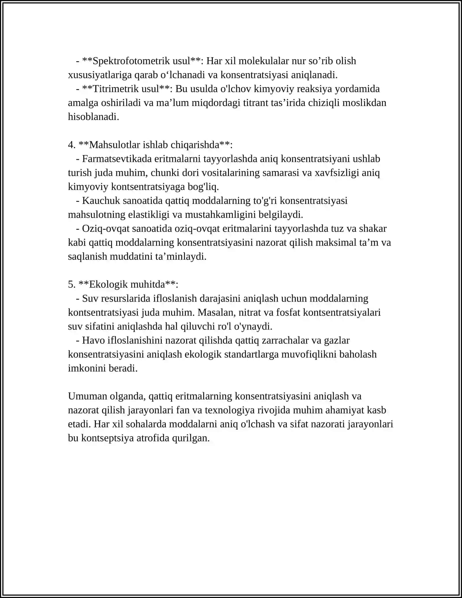 ERITMALAR KONSENTRATSIYASINI IFODALASH USULLARI 4