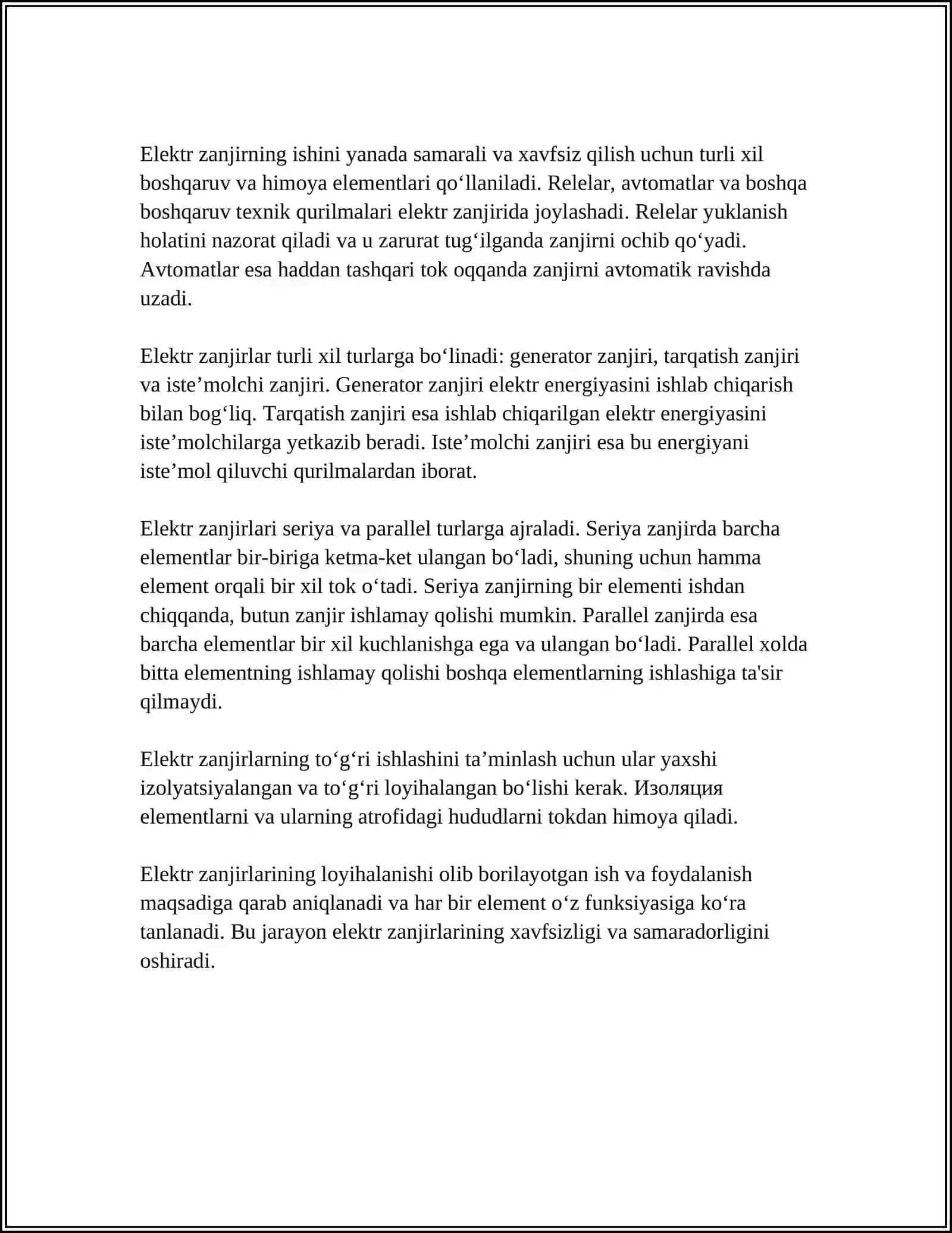 ELEKTR ZANJIRI VA UNING ELENTLARI 4