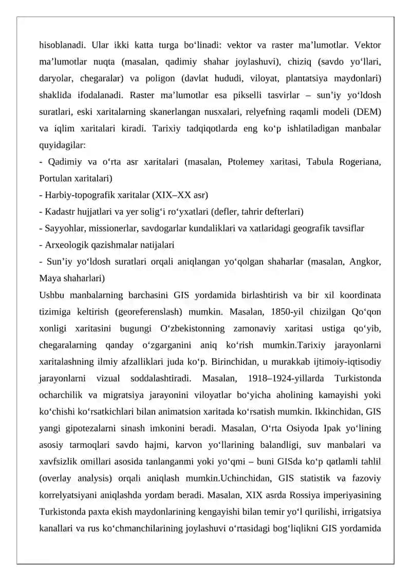 Tarixiy tadqiqotlarda geografik axborot tizimlarining o‘rnini 4
