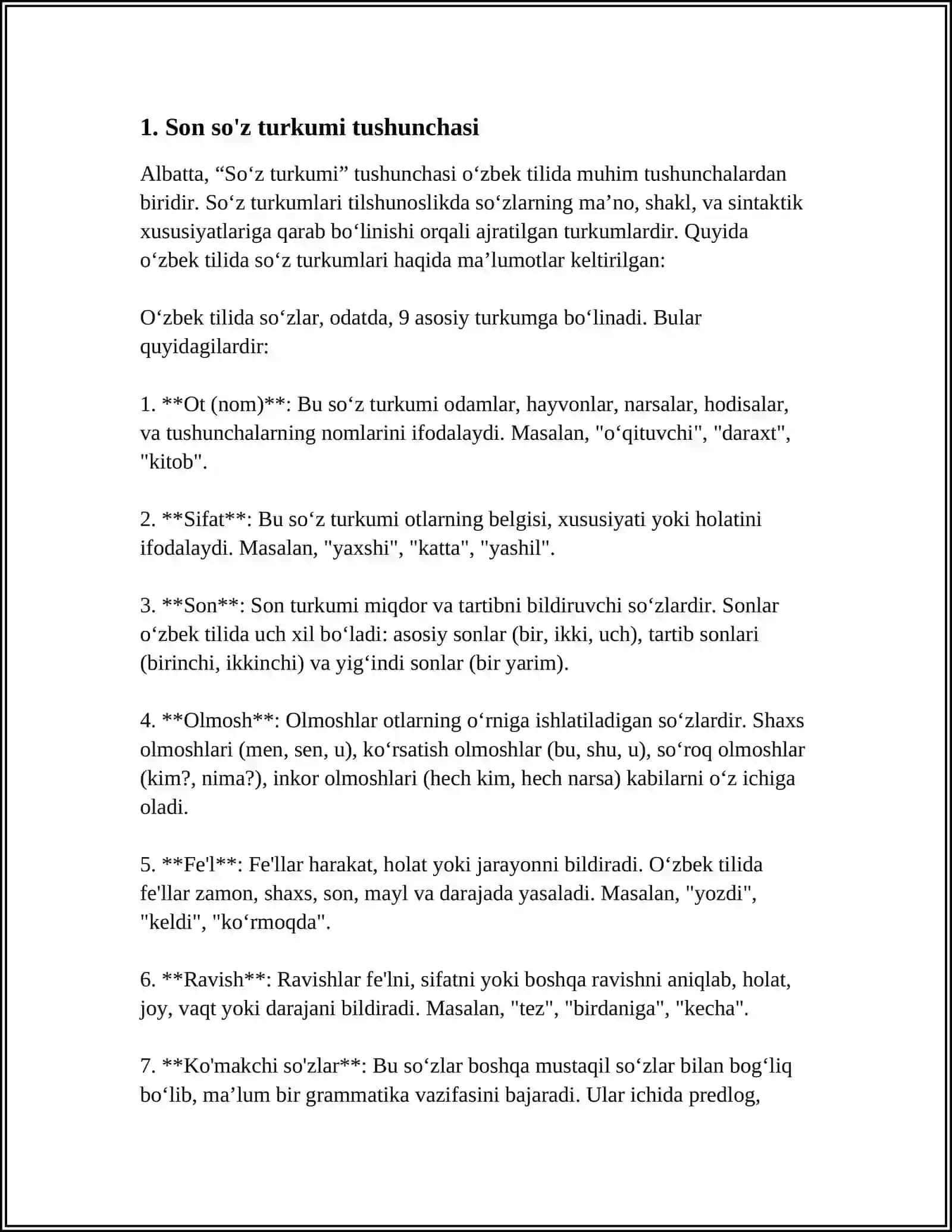 SON SO'Z TURKUMI YUZASIDAN BERILGAN DARSLIKLARDAGI MA'LUMOTLARNI TAXLIL QILISH 4