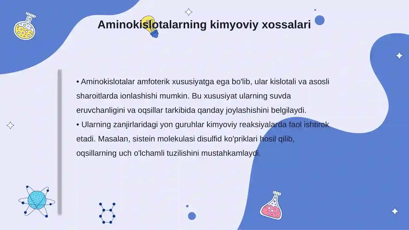 Aminokislotalarning kimyoviy va tibbiy - biologik xossalari 4