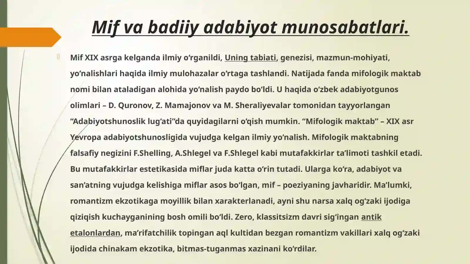 Qadimgi mif va afsonalarda adabiyotshunoslik.avestodagi adabiy-nazariy qarashlar. 4