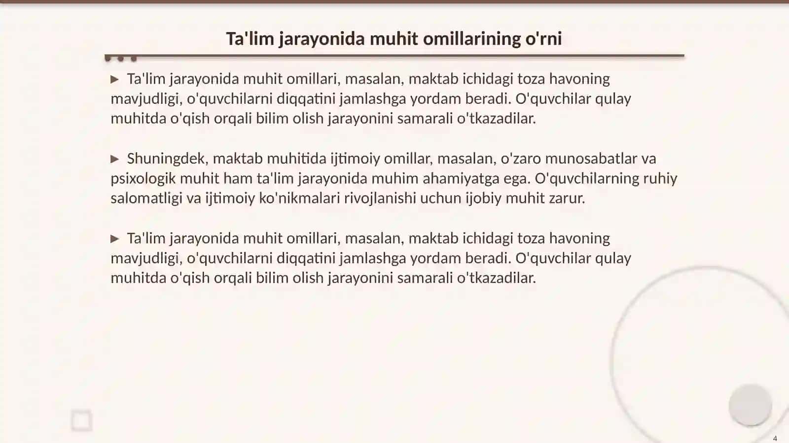Maktab muhitining gigiyenik ahamiyati 4