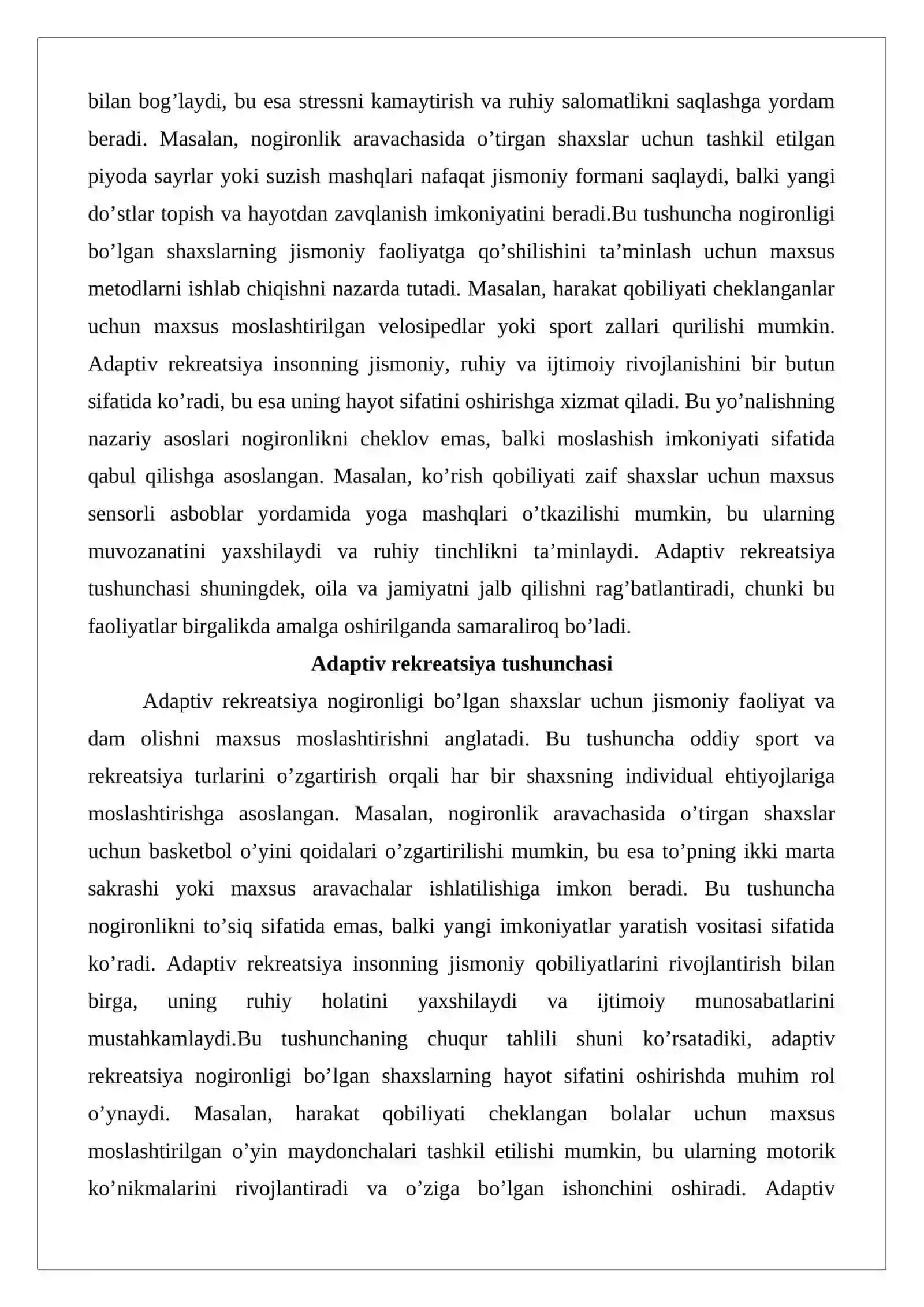Adaptiv jismoniy tarbiya rekreatsiyasining turlari 4