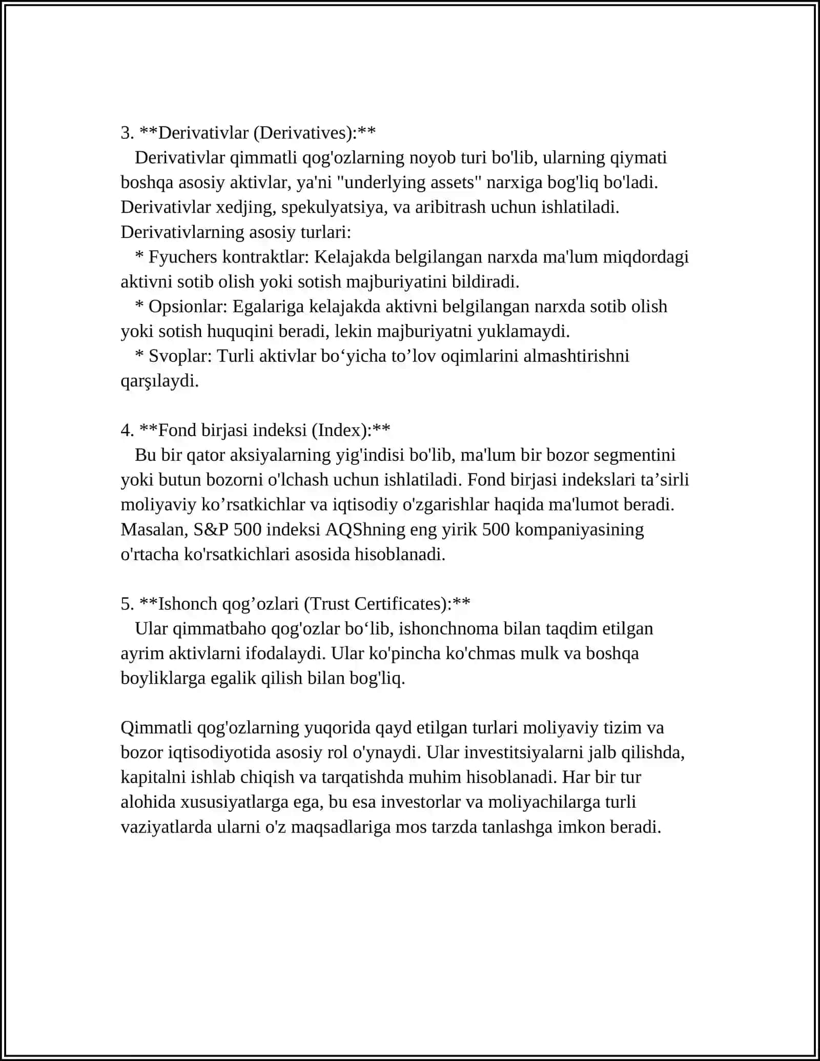 QIMMATLI QOG'OZLAR BOZORI 4