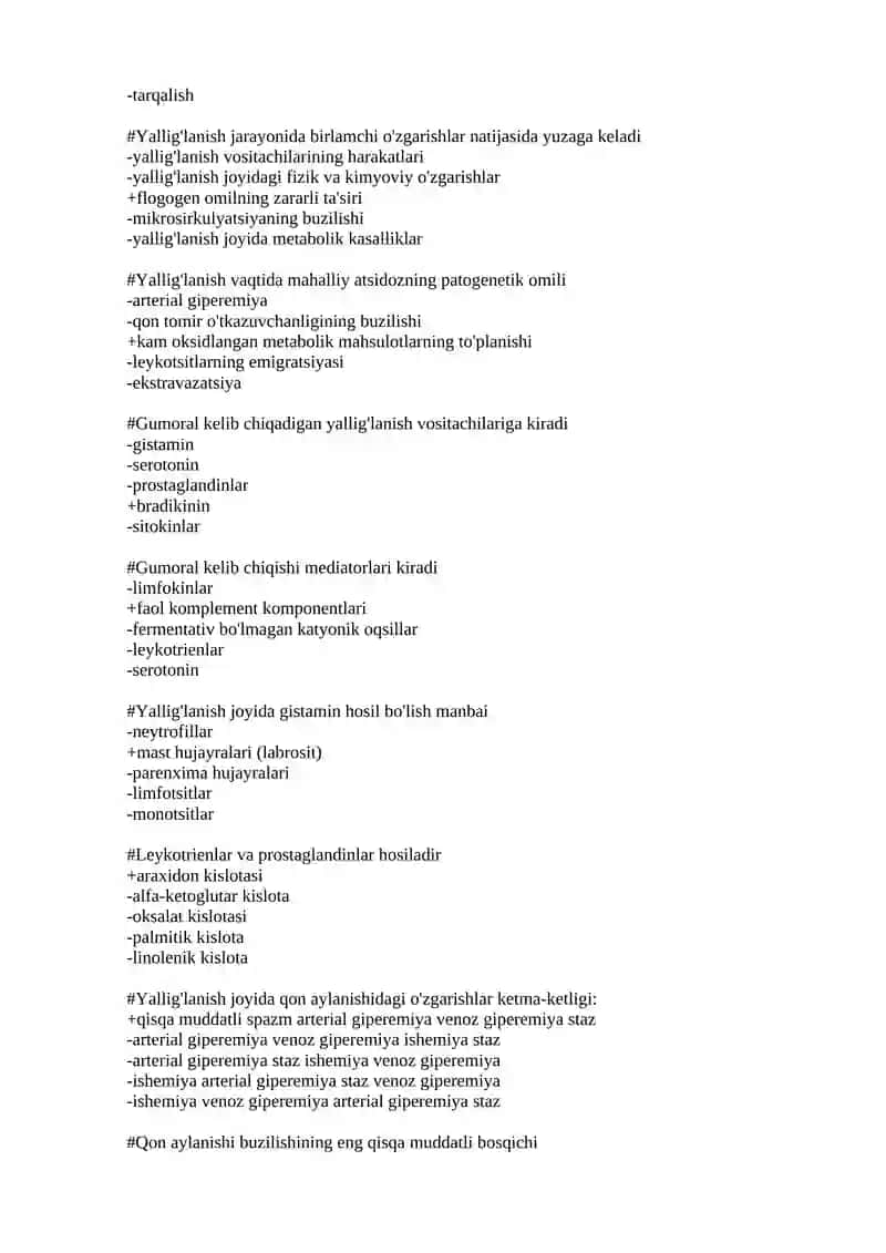 Yallig’lanishda maxalliy qon aylanish buzilishlari va leykositlar emigratsiyasi 4