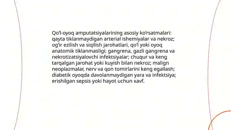 Amputatsiyalar va ekzartikulyatsiyalar 4