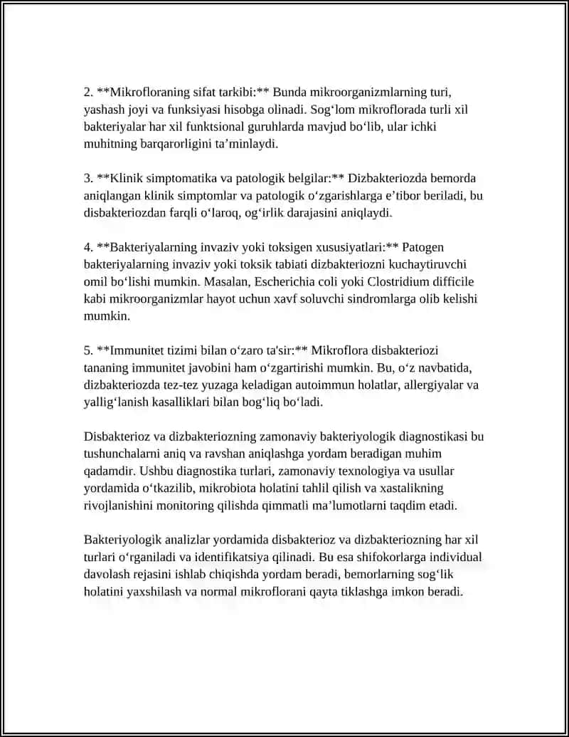 DISBAKTERIOZ VA DIZBAKTERIOZNING ZAMONAVIY BAKTERIOLOGIK DIAGNOSTIKASI 4