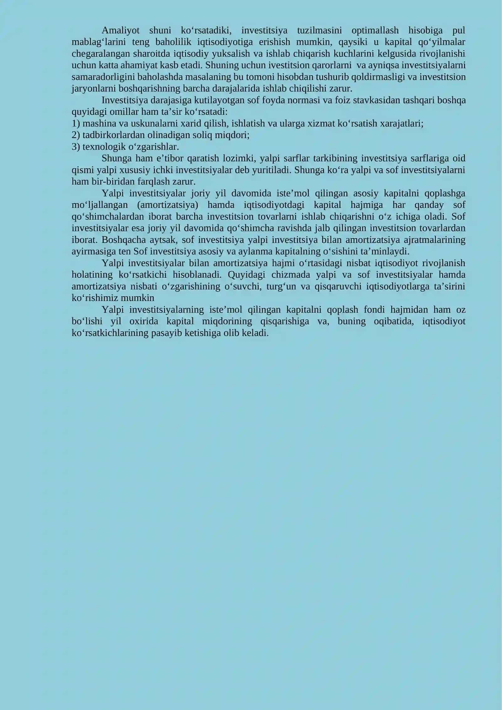 XI Korxonaning investitsion faoliyati 4