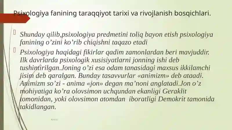 Psixologiyafanining Taraqqiyot Tarixi va Rivojlanish Bosqichlari 4